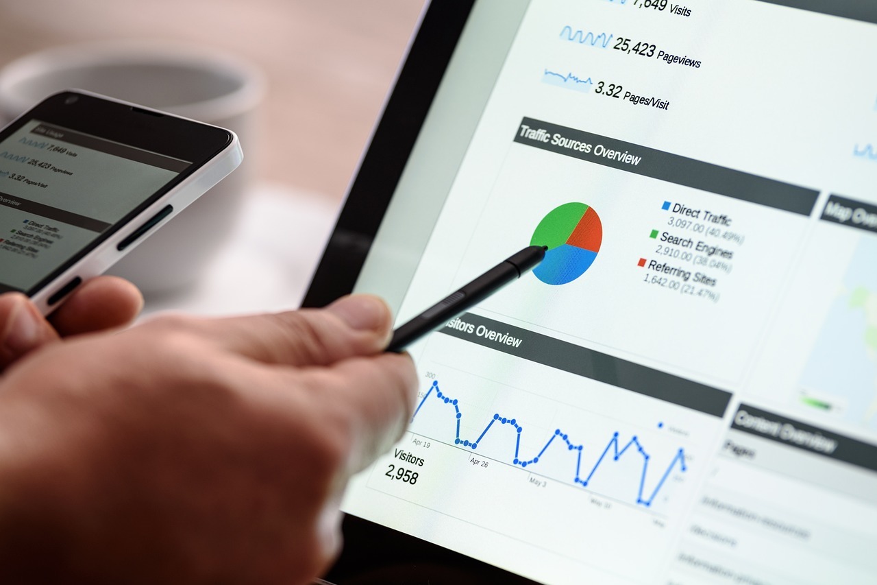 Grafico de tendencias y herramientas de BI para principiantes en análisis de datos.